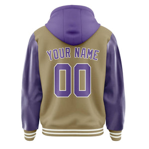 Custom Light Khaki Light Purple Jacket