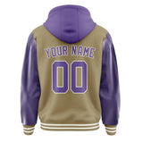 Custom Light Khaki Light Purple Jacket