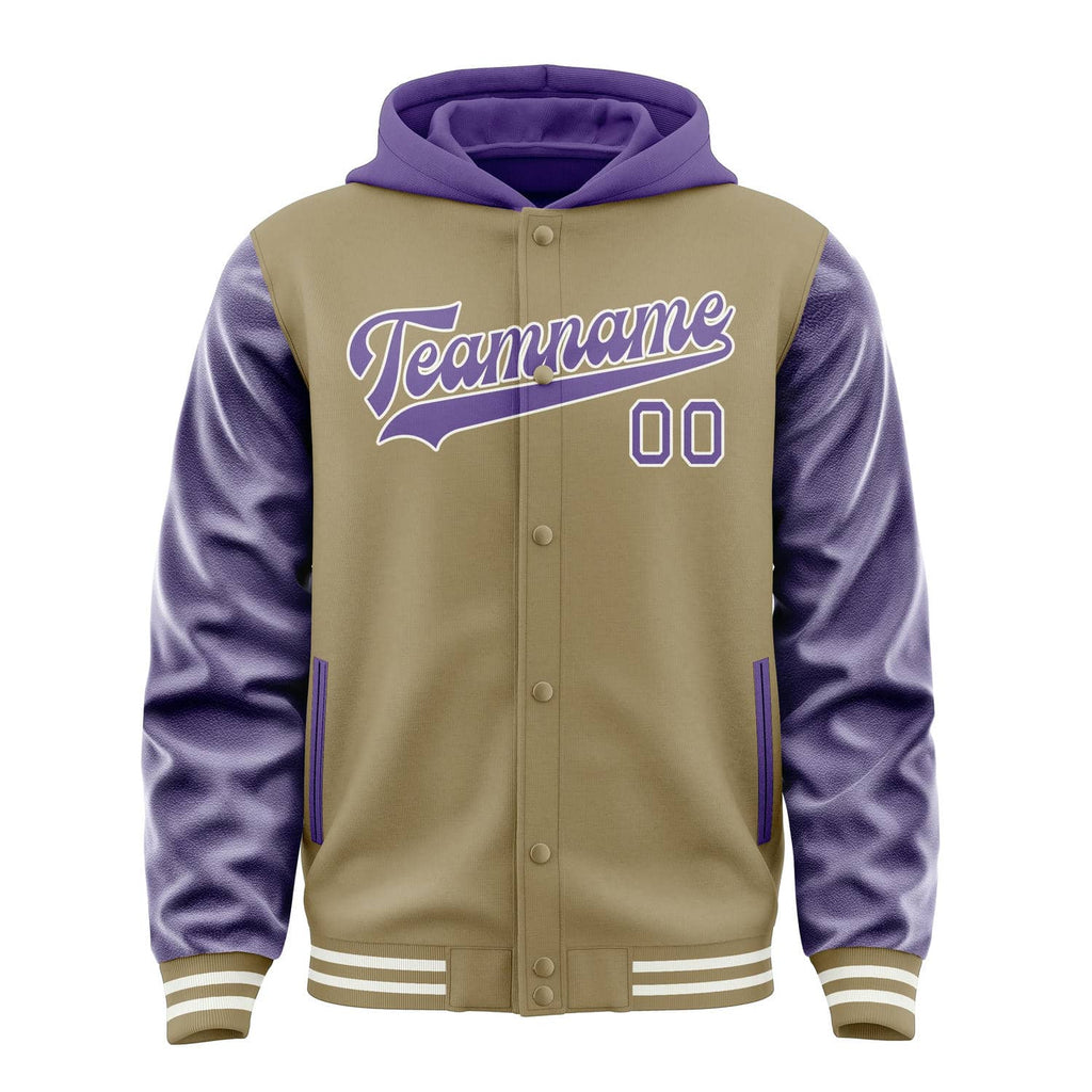Custom Light Khaki Light Purple Jacket