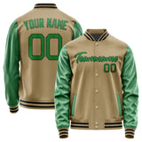 Custom Light Khaki Emerald Green Jacket