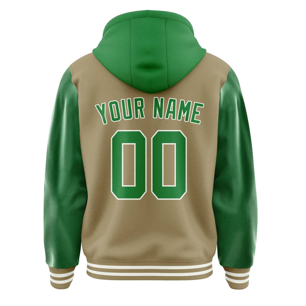 Custom Light Khaki Emerald Green Jacket