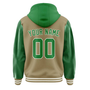 Custom Light Khaki Emerald Green Jacket