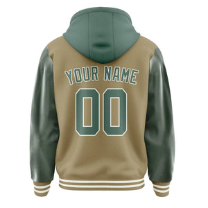 Custom Light Khaki Blue Green Jacket