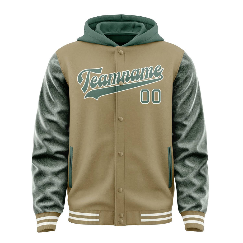 Custom Light Khaki Blue Green Jacket