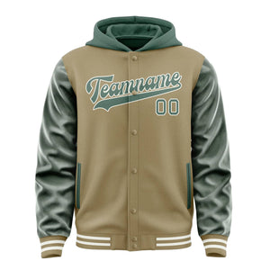 Custom Light Khaki Blue Green Jacket