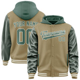 Custom Light Khaki Blue Green Jacket