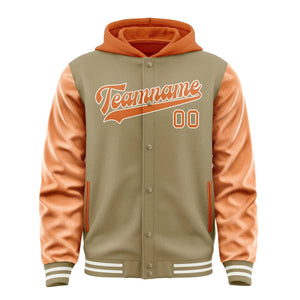 Custom Light Khaki Orange Jacket