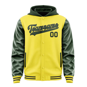 Custom Light Yellow Dark Green Jacket