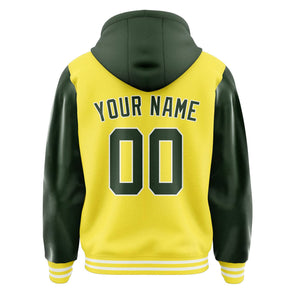 Custom Light Yellow Dark Green Jacket