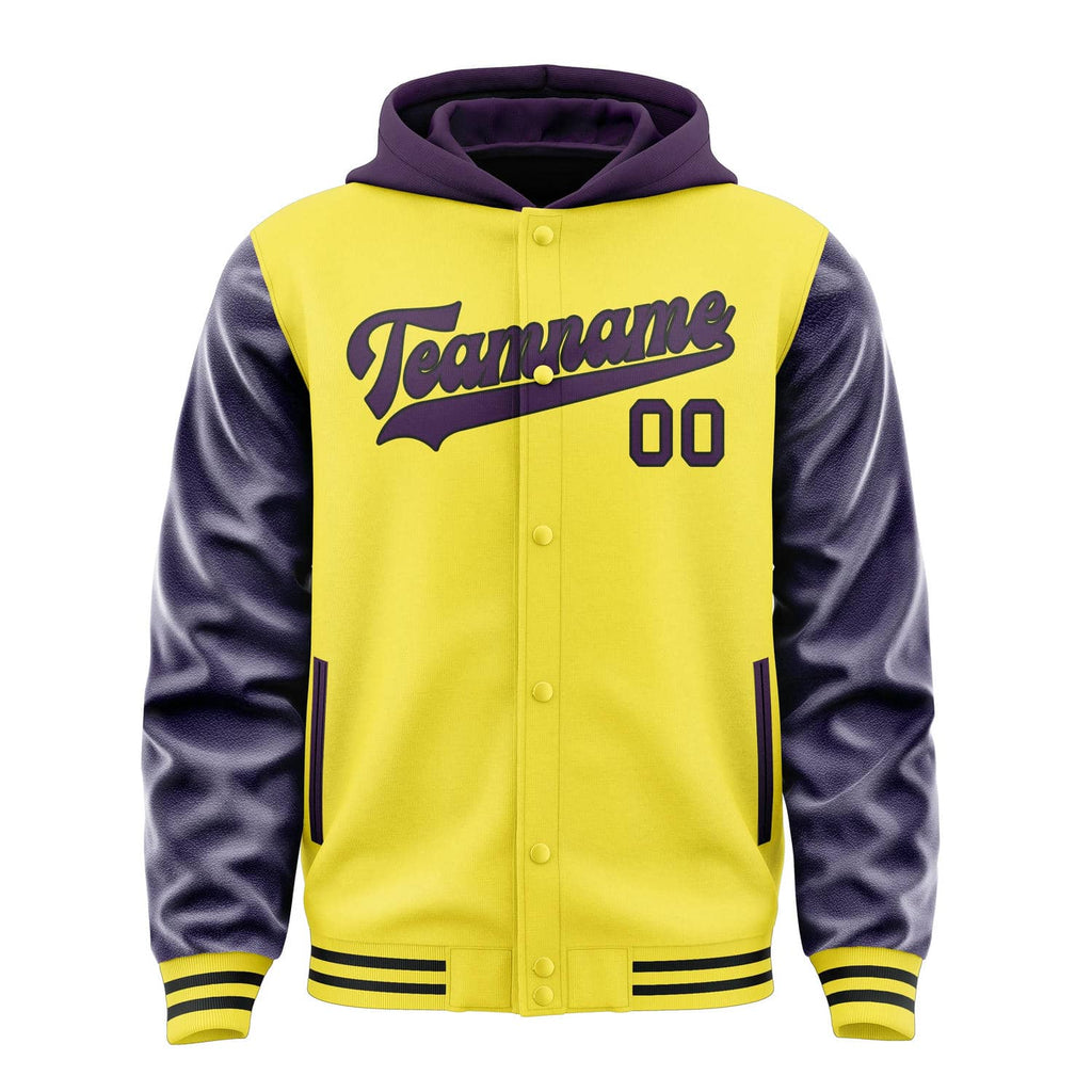 Custom Light Yellow Purple Jacket