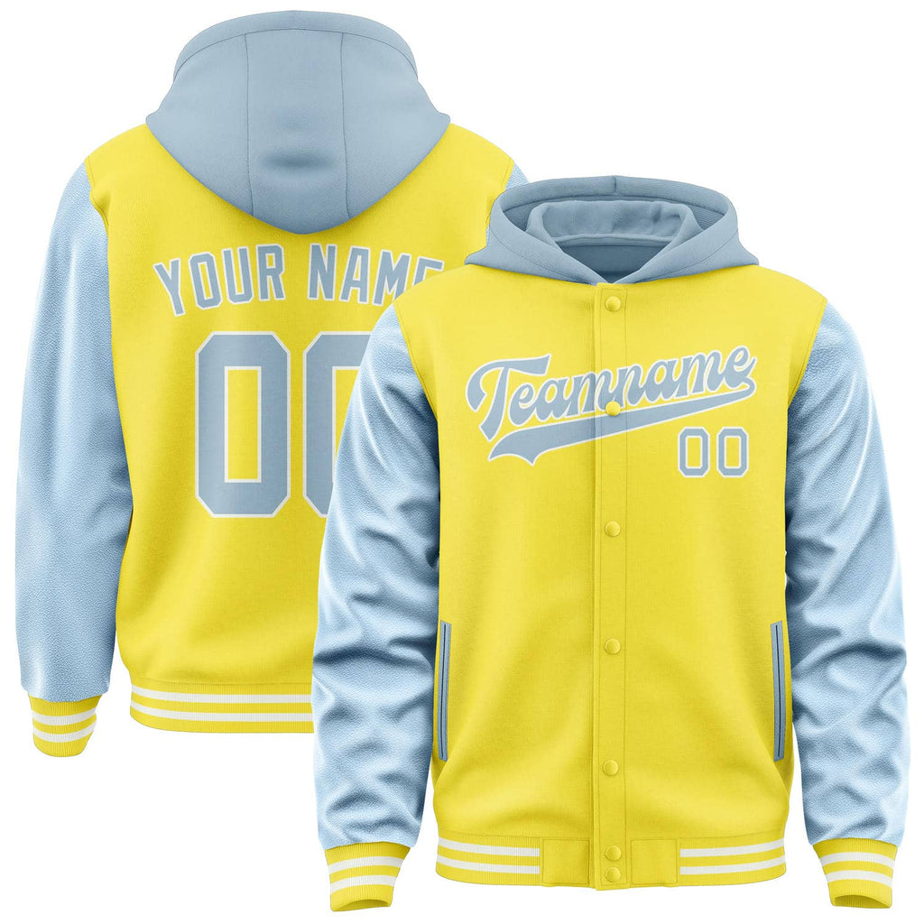 Custom Light Yellow Light Blue Jacket