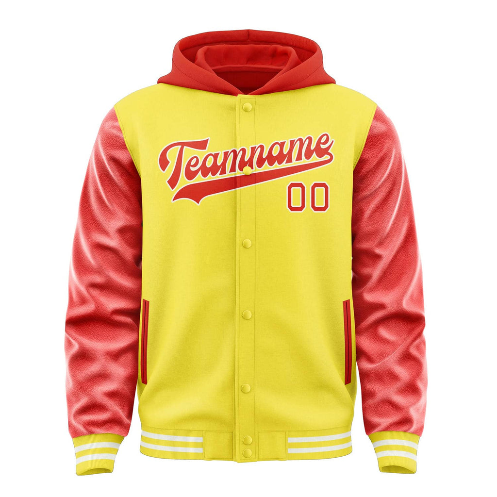 Custom Light Yellow Orange Red Jacket