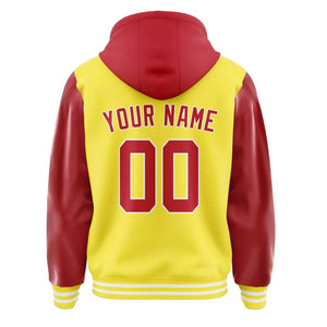 Custom Light Yellow Red Jacket