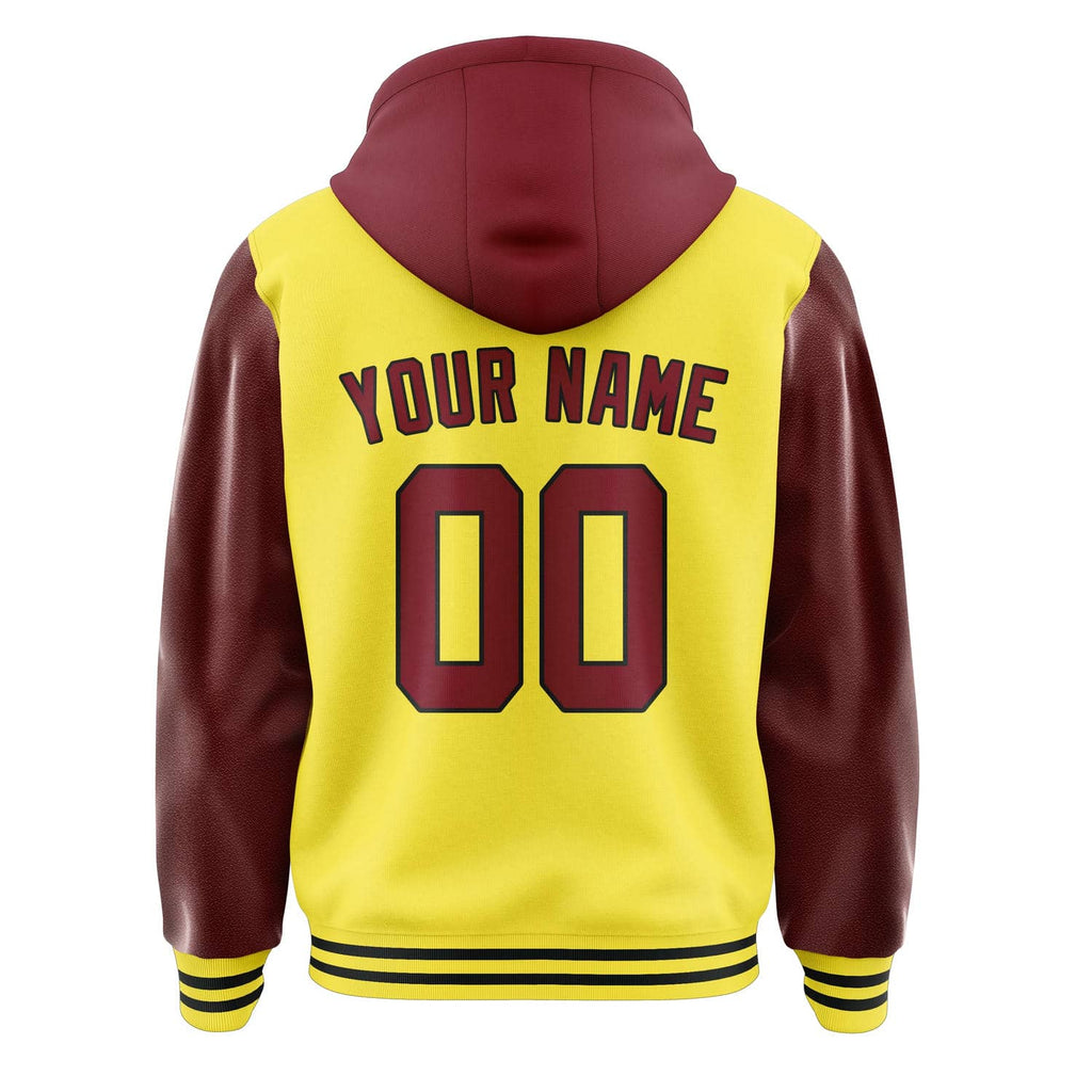 Custom Light Yellow Crimson Red Jacket