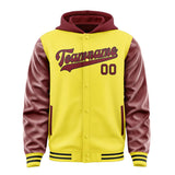 Custom Light Yellow Crimson Red Jacket