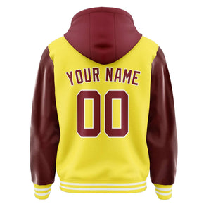 Custom Light Yellow Crimson Red Jacket