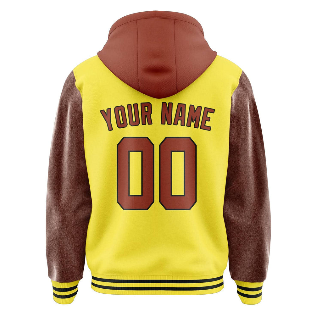 Custom Light Yellow Coral Red Jacket