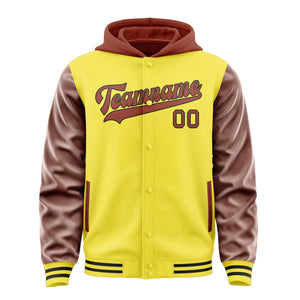 Custom Light Yellow Coral Red Jacket