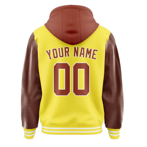 Custom Light Yellow Coral Red Jacket