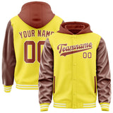 Custom Light Yellow Coral Red Jacket