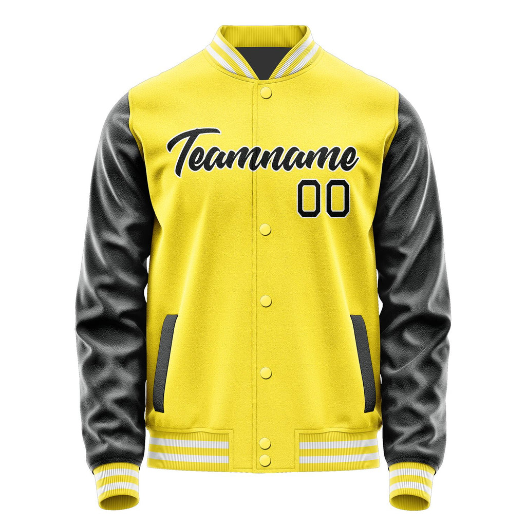 Custom Light Yellow Black Jacket JA2626172618B21817