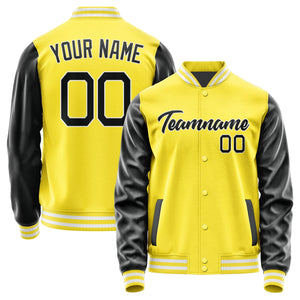 Custom Light Yellow Black Jacket JA2626172618B21817