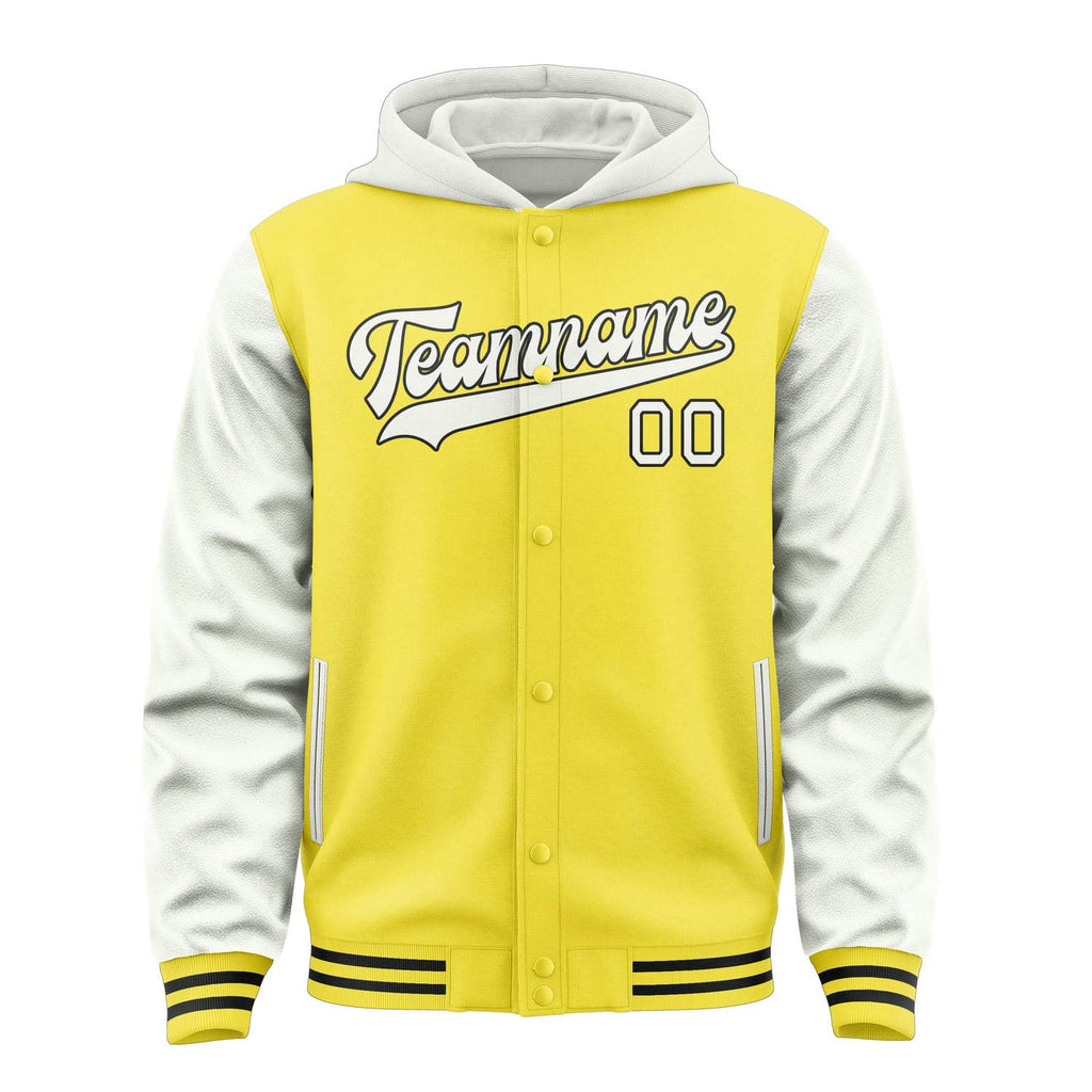 Custom Light Yellow White Jacket