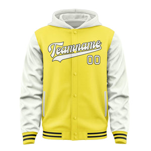 Custom Light Yellow White Jacket