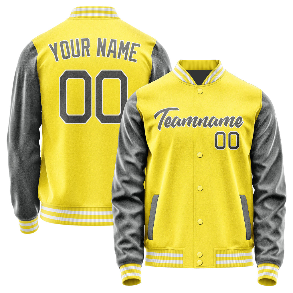 Custom Light Yellow Dark Grey Jacket JA2626202618B21820