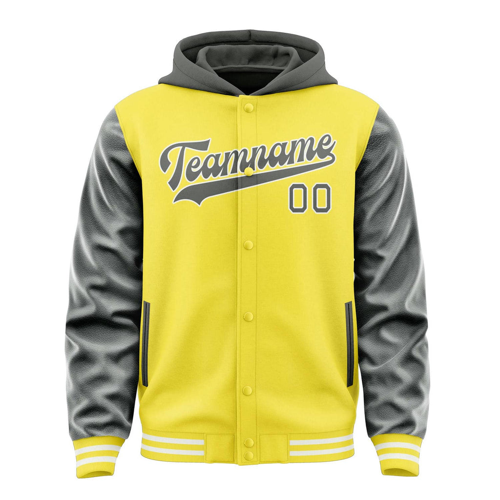 Custom Light Yellow Dark Grey Jacket