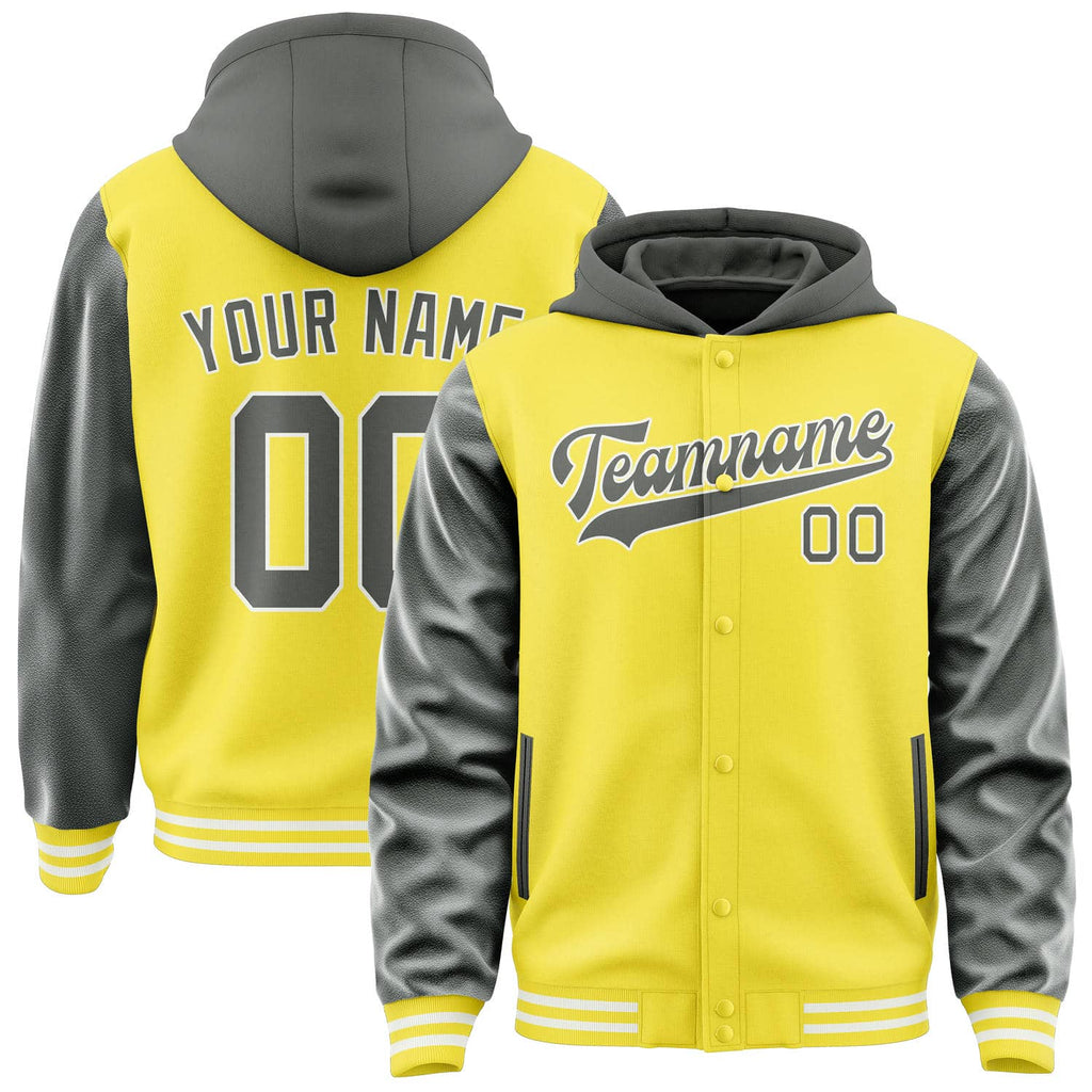 Custom Light Yellow Dark Grey Jacket