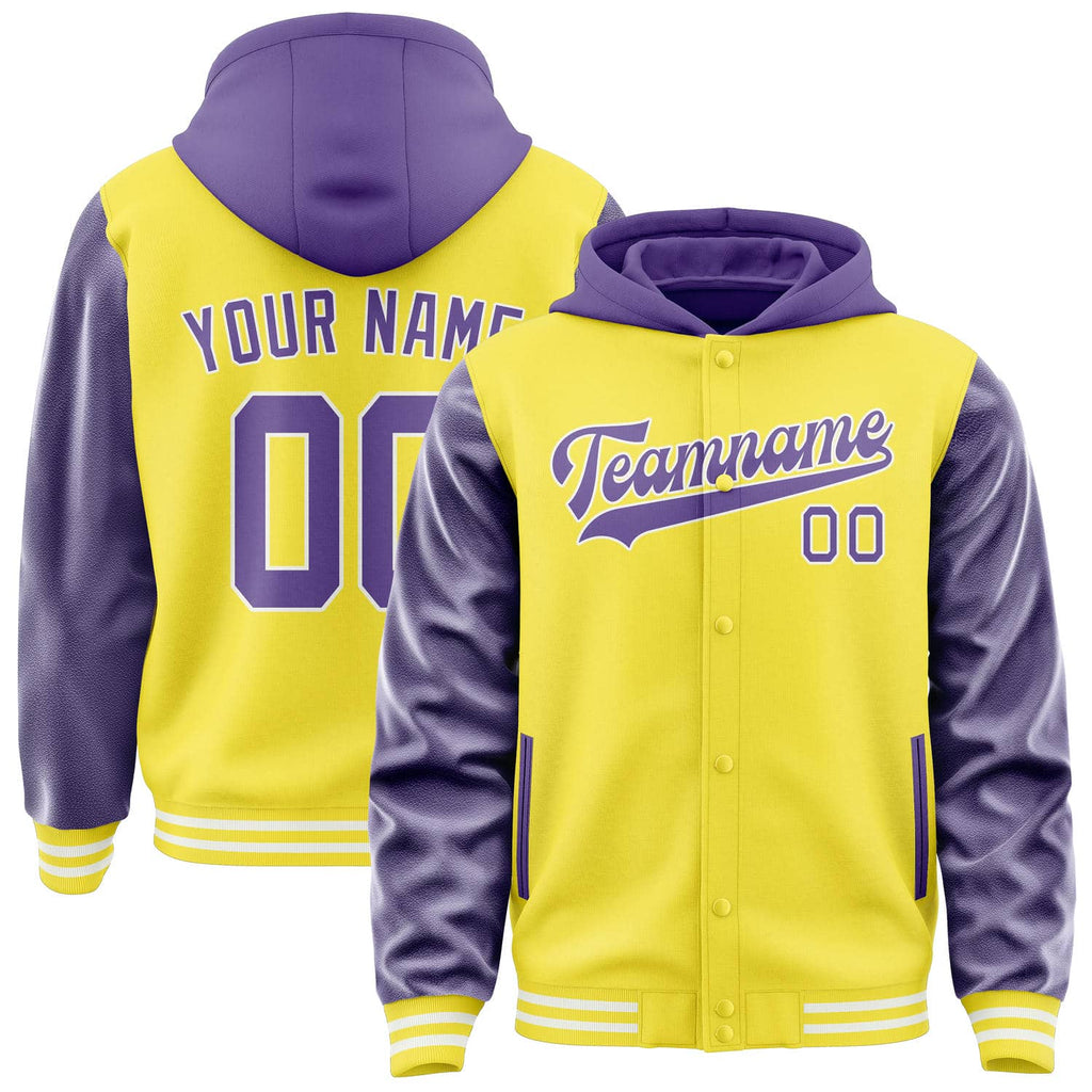 Custom Light Yellow Light Purple Jacket