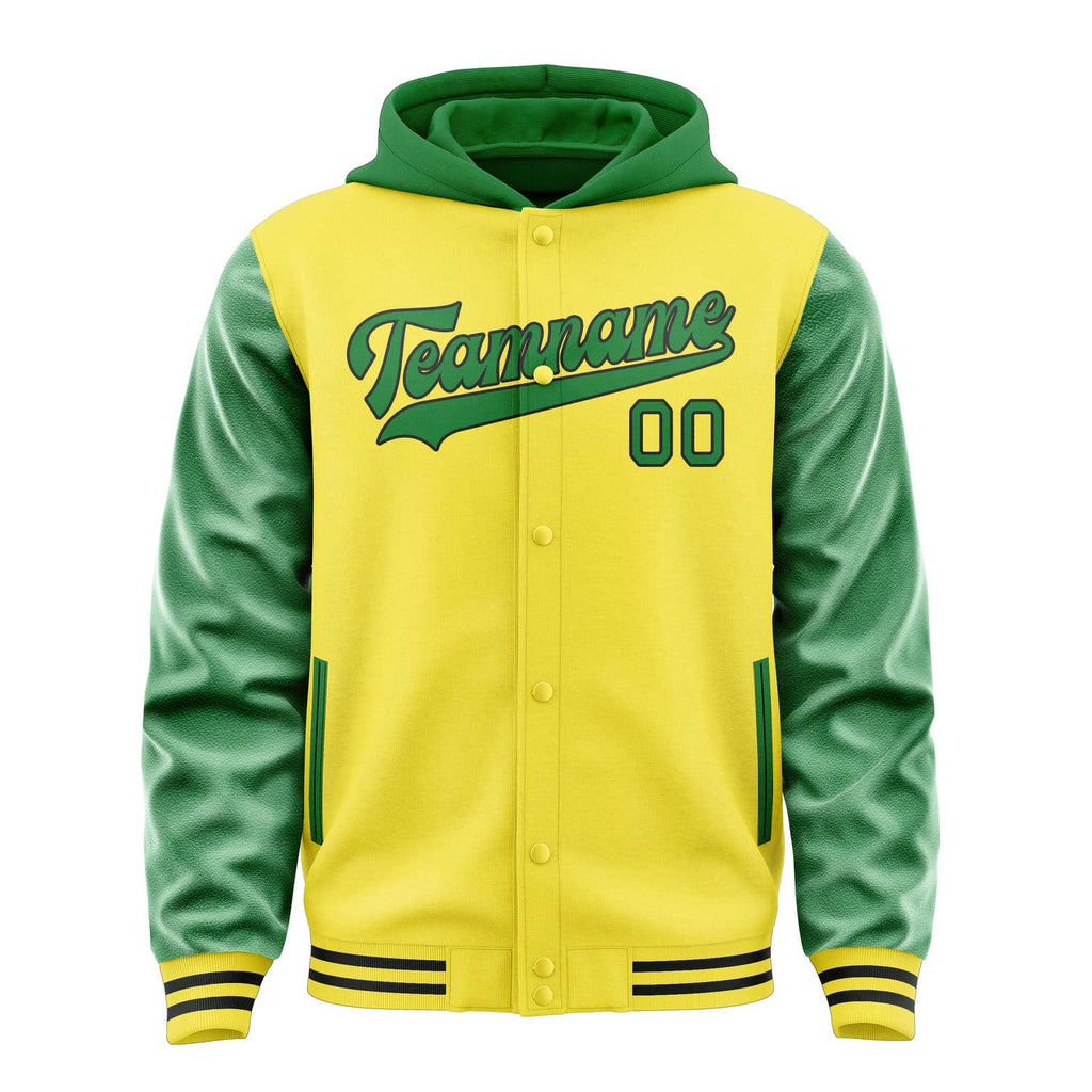 Custom Light Yellow Emerald Green Jacket