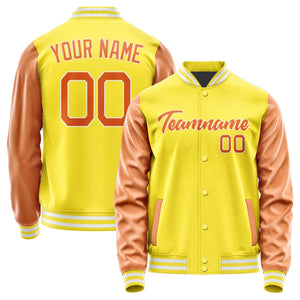 Custom Light Yellow Orange Jacket JA2626282618B21828