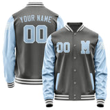 Custom Dark Grey Light Blue Jacket