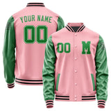 Custom Light Pink Emerald Green Jacket Jb2121242117241817