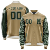 Custom Light Khaki Dark Green Jacket