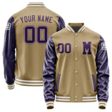 Custom Light Khaki Purple Jacket Jb2525072518071818