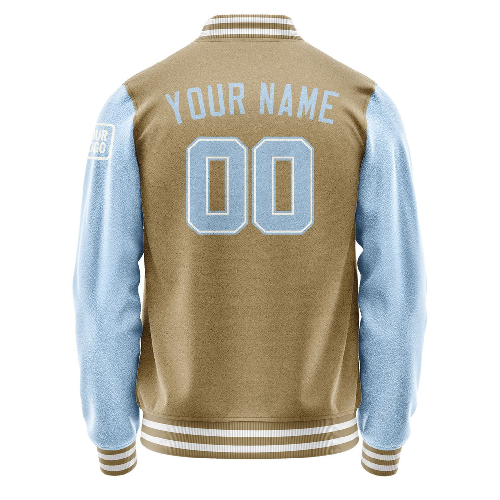 Custom Light Khaki Light Blue Jacket Jb2525082518081818