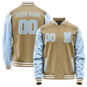 Custom Light Khaki Light Blue Jacket Jb2525082518081818