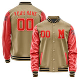 Custom Light Khaki Orange Red Jacket Jb2525122517121817