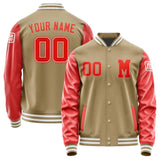 Custom Light Khaki Orange Red Jacket