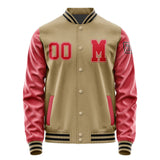 Custom Light Khaki Red Jacket Jb2525142517141817