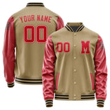 Custom Light Khaki Red Jacket
