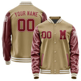 Custom Light Khaki Crimson Red Jacket