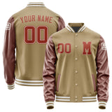 Custom Light Khaki Coral Red Jacket