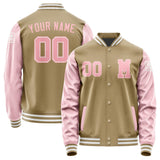 Custom Light Khaki Light Pink Jacket