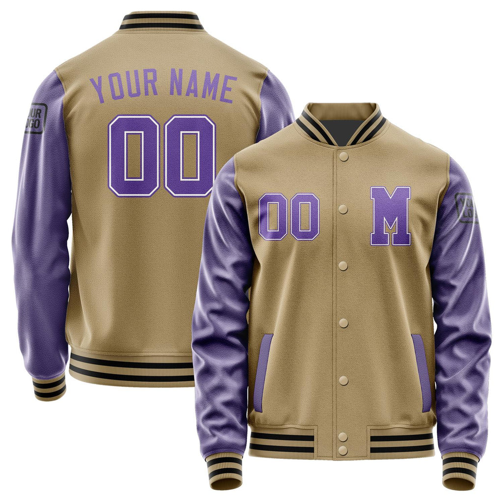 Custom Light Khaki Light Purple Jacket Jb2525232517231817
