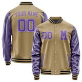Custom Light Khaki Light Purple Jacket