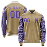 Custom Light Khaki Light Purple Jacket